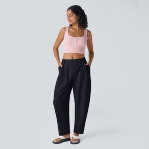 Mid rise halara barrel leg work pants in size L